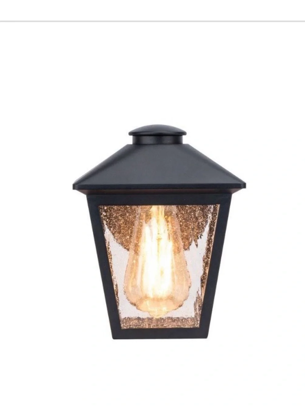 New Hampton Bay Malena Small Exterior Wall Lantern - Black